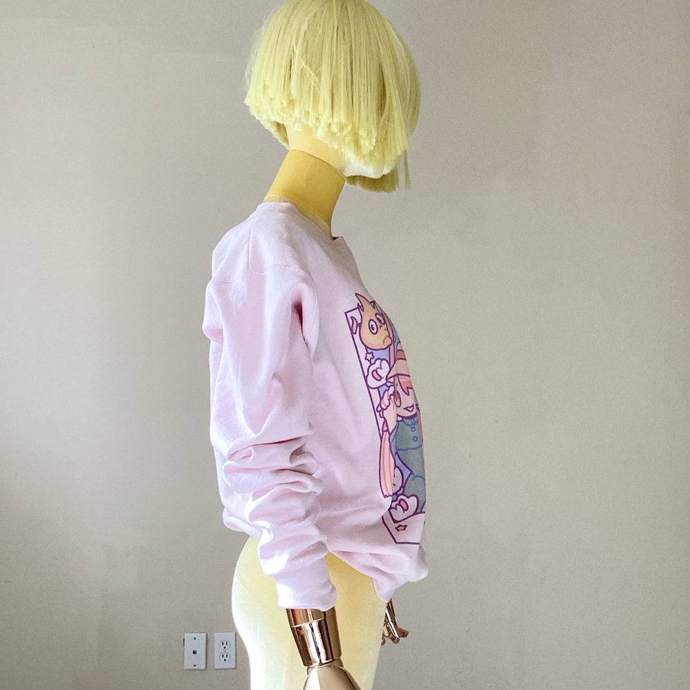 Hanes Anime Spirit Graphic Pink Sweatshirt SZ S - Picture 3 of 6